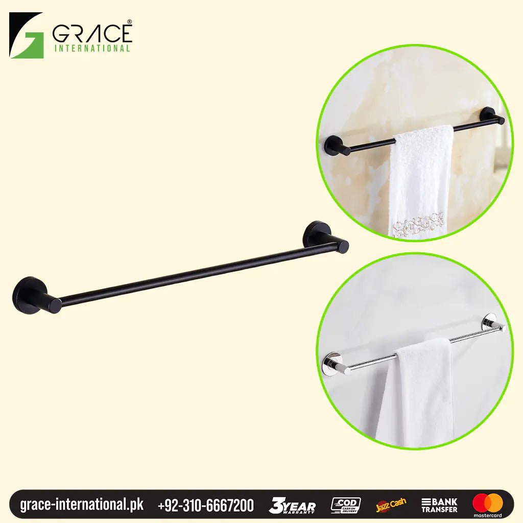 Towel Bar Hanger, Single Rod Bathroom Wall Towel Holder - Bathroom Accessories Grace - Grace International (Manufacturer)