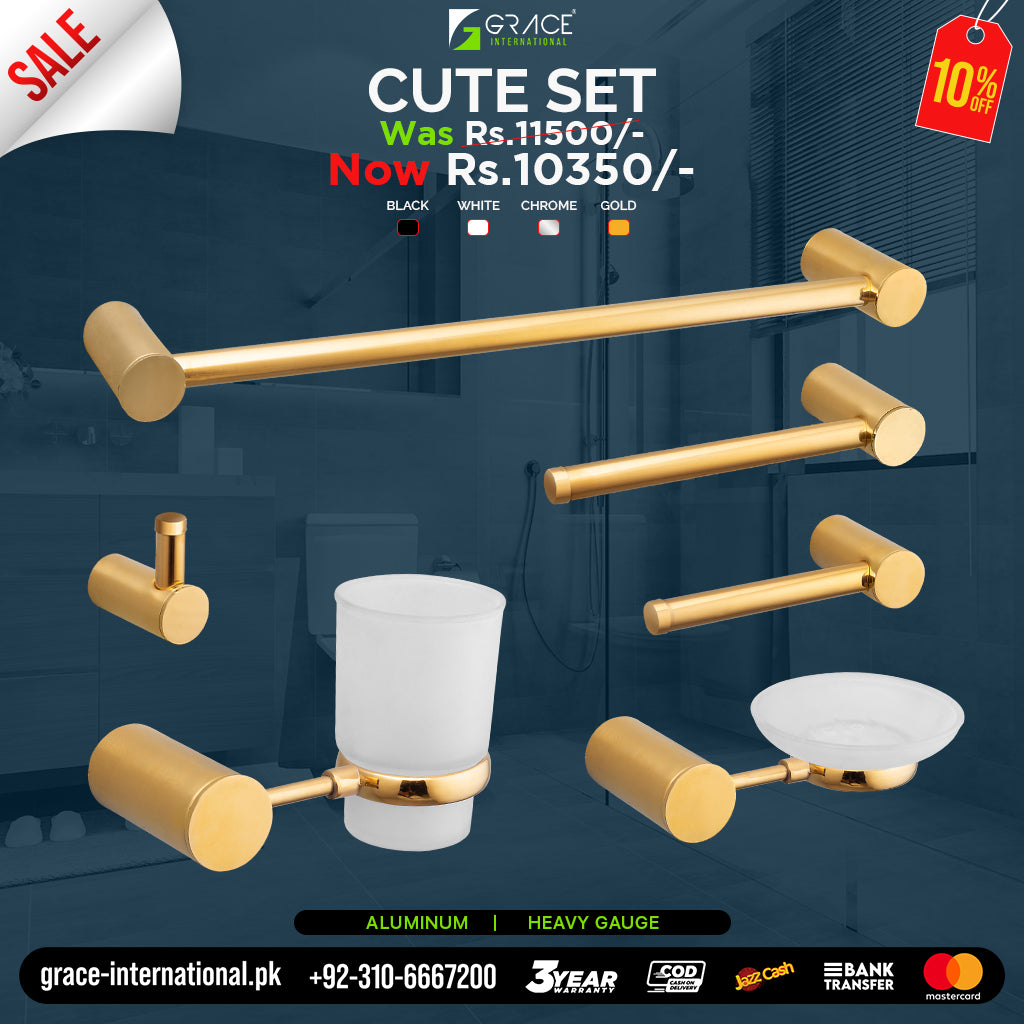 Bathroom Accessories Set Cute Set Series Modern Minimalist 6 Pcs Set