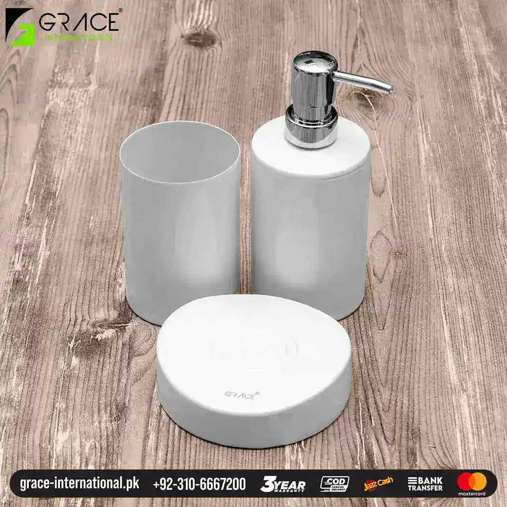 Stainless Steel Bathroom Set – Soap Dispenser & Holder