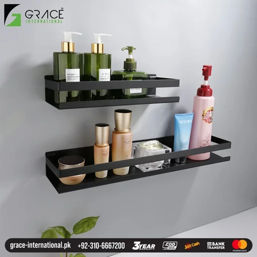 Bathroom shelf Rack Rust Proof - Black Color -- Stainless Steel  Bathroom Accessories