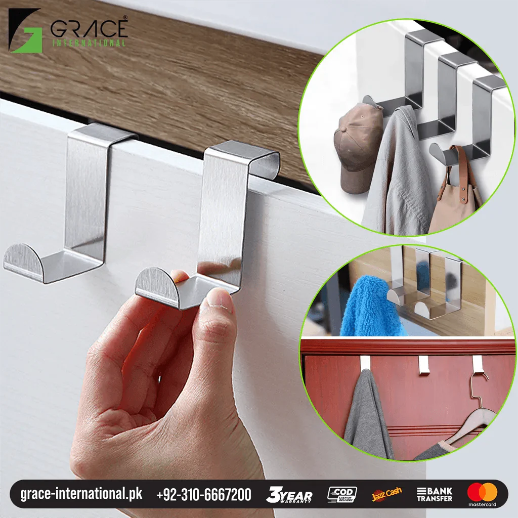 Portable Hook - Over the Door Hook Hanger (Single Hook) Home Accessories - Grace International (Manufacturer)