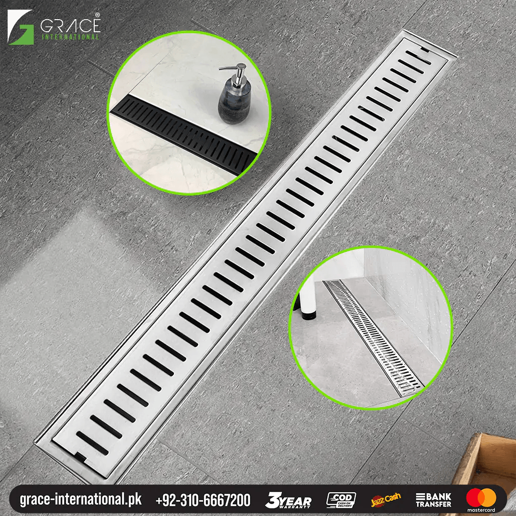 24" inch Floor Drain Jali Stainless Steel Modern - Plumbing Accessories Grace Pakistan - Grace International (Manufacturer)