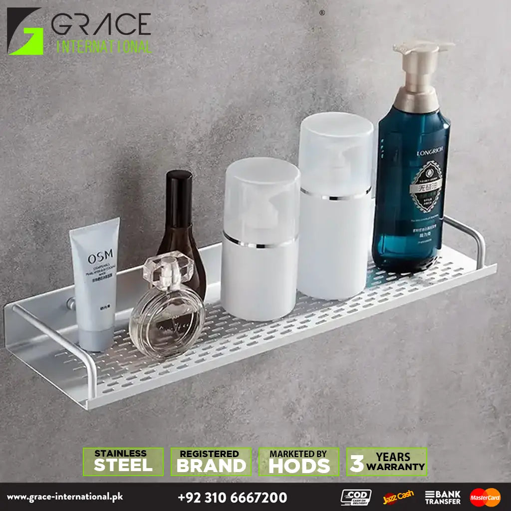 Bathroom Shelf Rack Glass Stainless Steel, Bathroom Accessories – Grace  International ( Factory in Gujranwala )