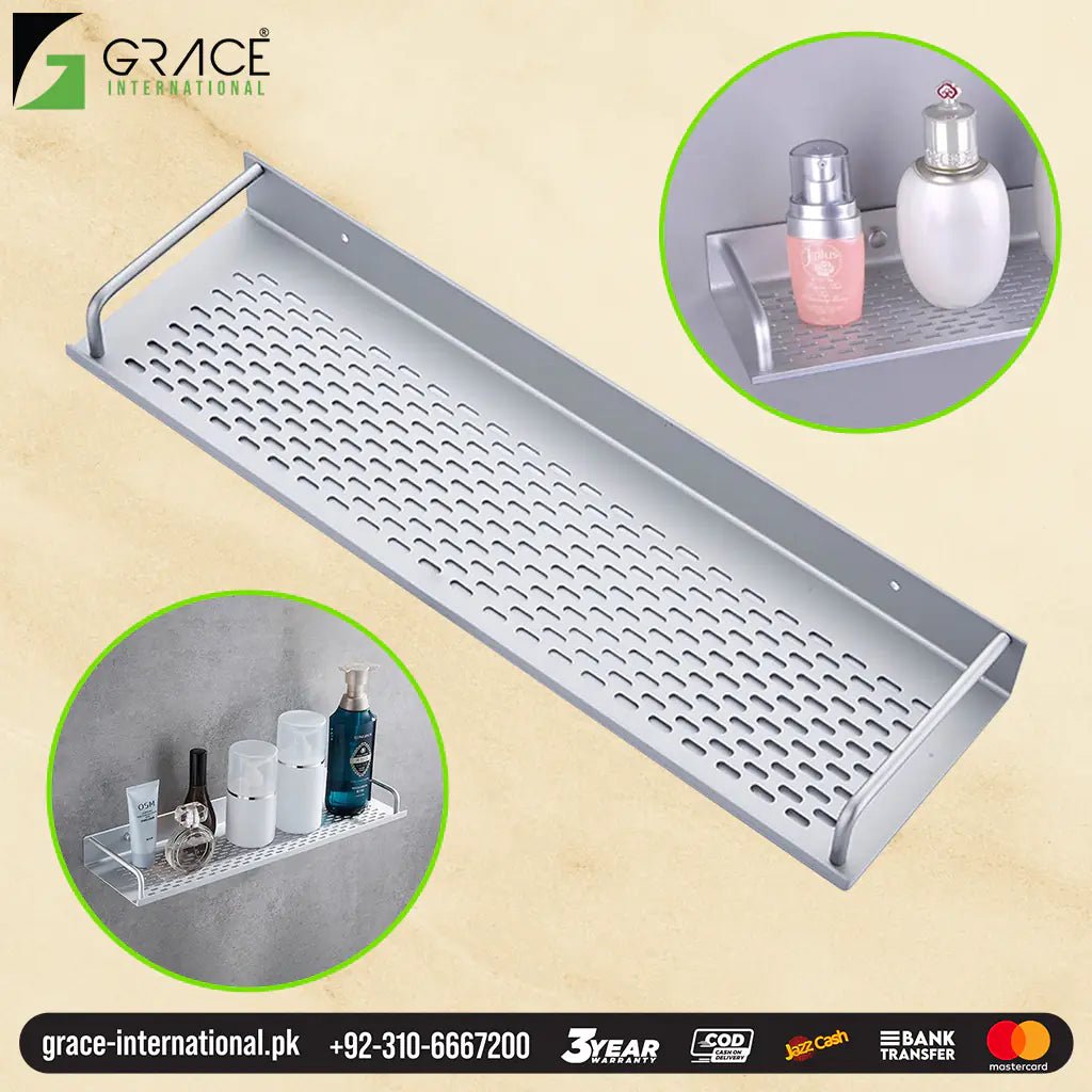 Grace Straight Stainless Wall Shelf Rack for Home Kitchen Bathroom - Pakistan - Grace International (Manufacturer)