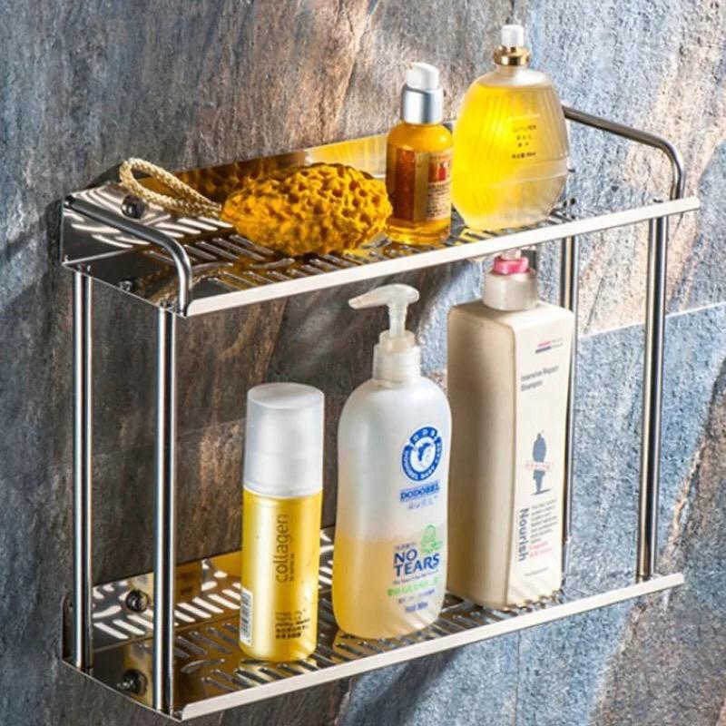 2-Tier Stainless Wall Racks & Shelf – Kitchen & Bathroom Racks