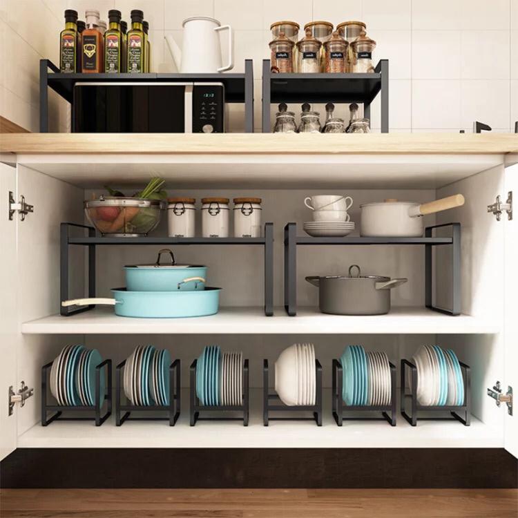 Cabinet Plate Rack Kitchen Plate Shelf Cabinet Wire Basket Utensils