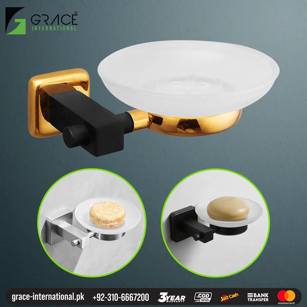 Soap Dish Holder Golden Luxury Jet - Bathroom Accessories - Grace International (Manufacturer)