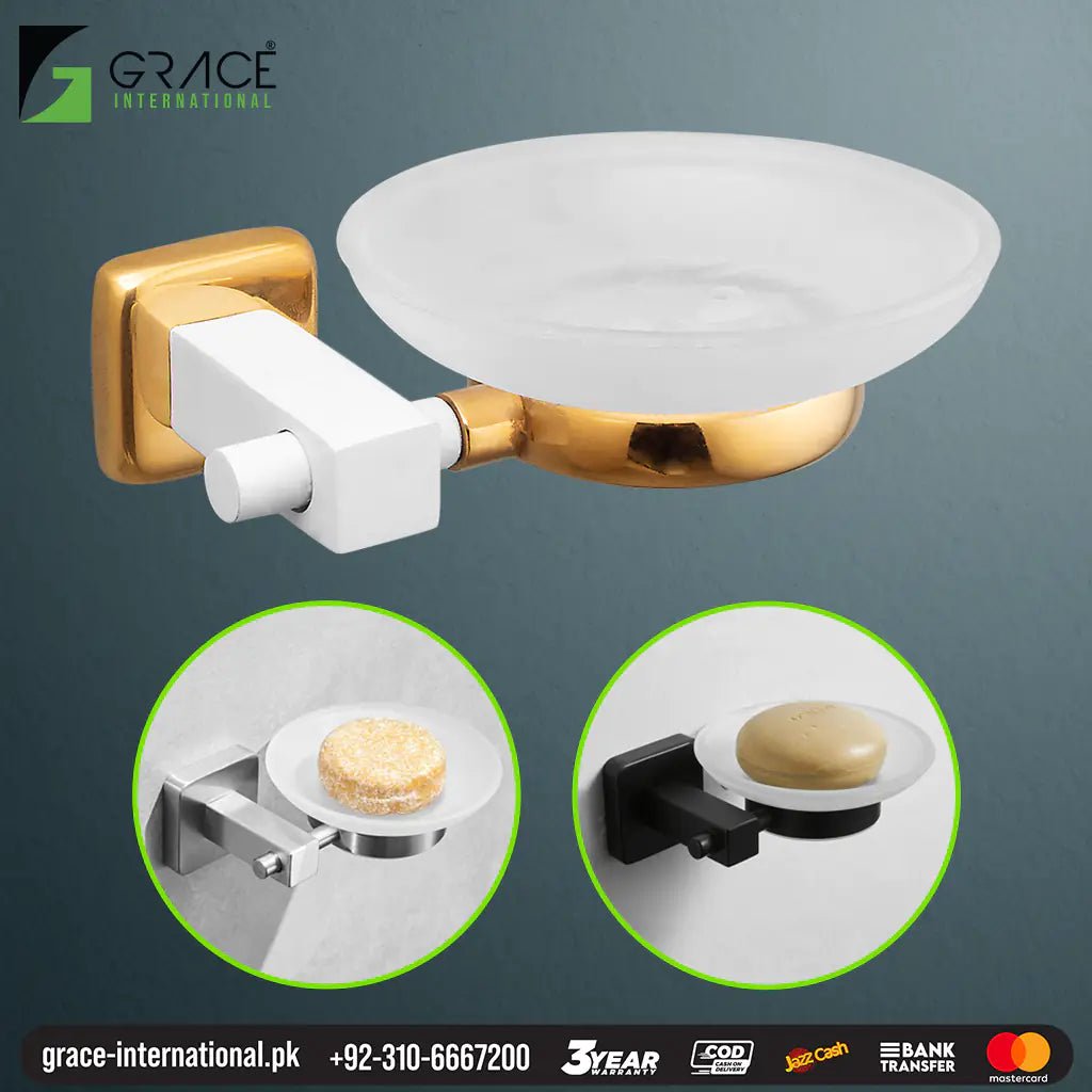 Soap Dish Holder Golden Luxury Jet - Bathroom Accessories - Grace International (Manufacturer)