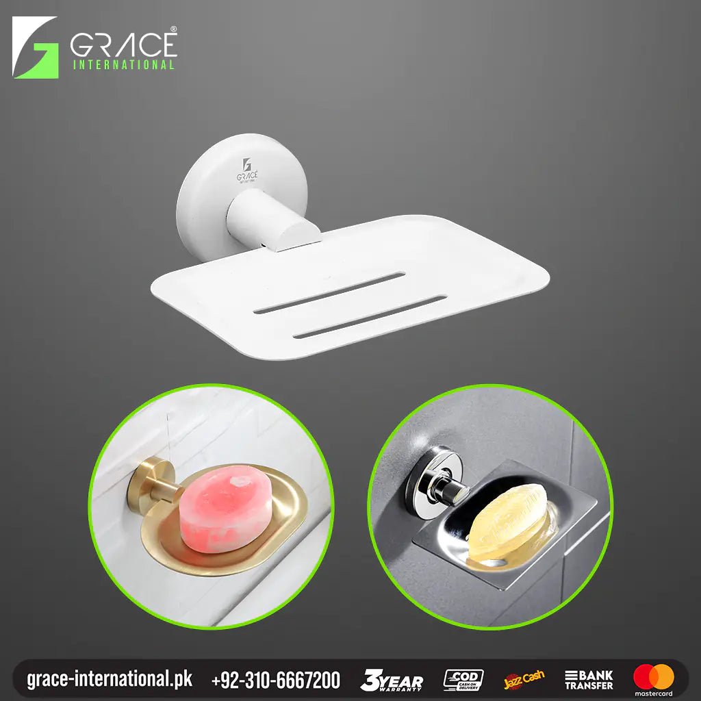 Soap Dish Wall Soap Holder for Bathroom & Kitchen Accessories - Grace International (Manufacturer)