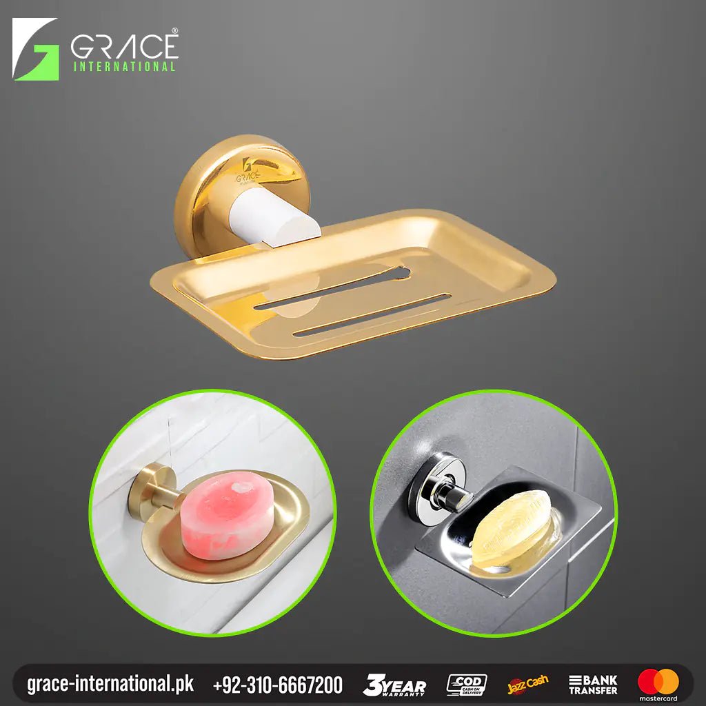 Soap Dish Wall Soap Holder for Bathroom & Kitchen Accessories - Grace International (Manufacturer)