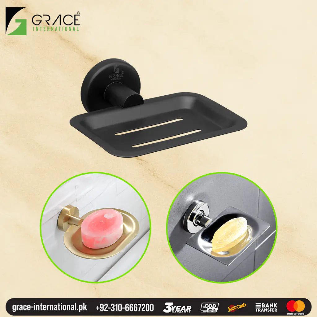 Soap Dish Wall Soap Holder for Bathroom & Kitchen Accessories - Grace International (Manufacturer)