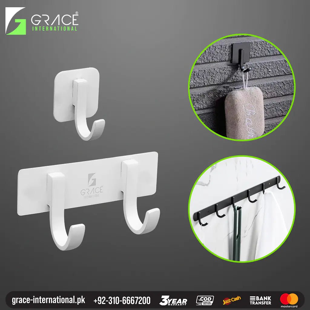 Stainless Steel Towel Hooks Hanger for Bathroom and Kitchen in Pakistan - Grace International (Manufacturer)