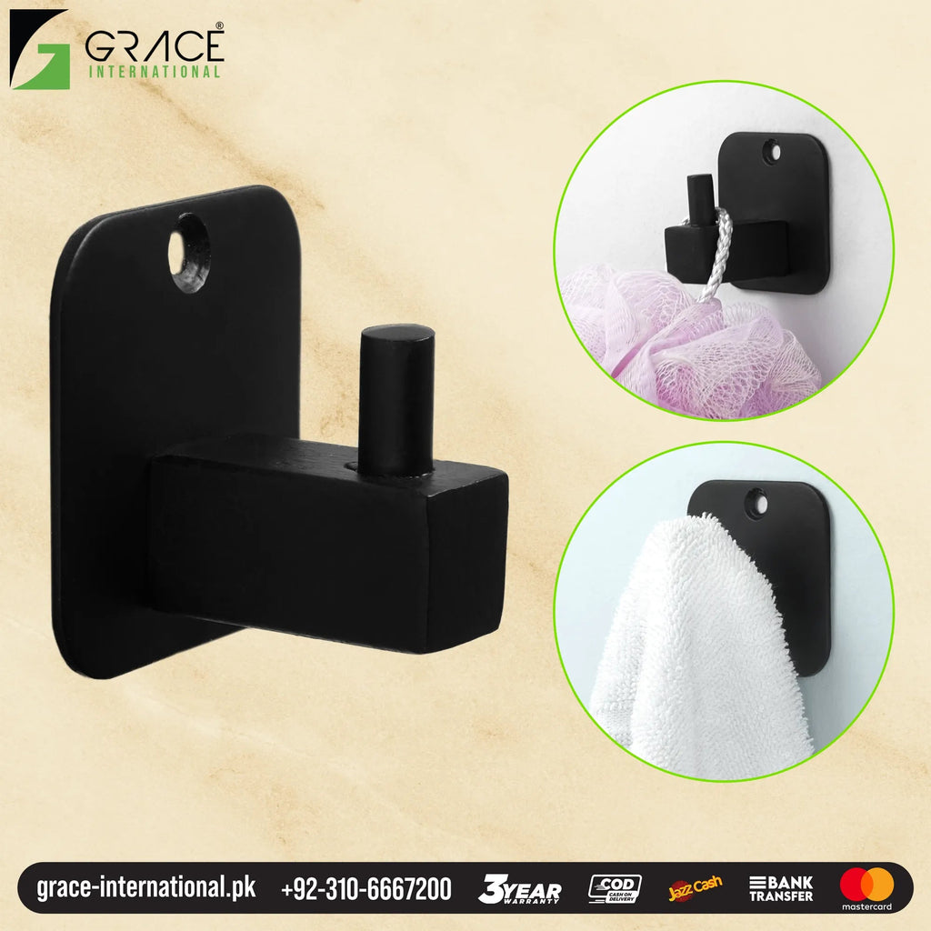 Towel Hook Square Cloth Hanger Hooks -one Single Hook - Grace International (Manufacturer)