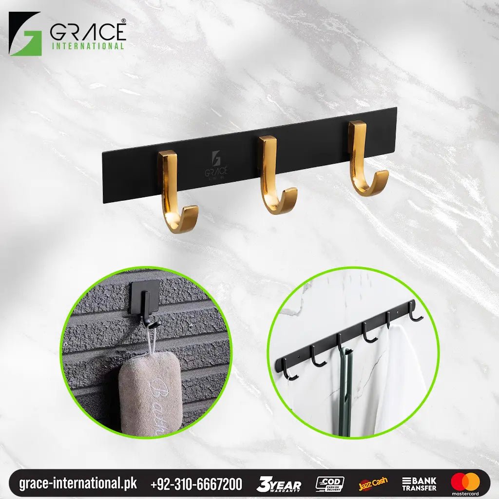 Towel Hooks Hanger Stainless Steel Bathroom and Kitchen Hooks in Pakistan - Grace International (Manufacturer)